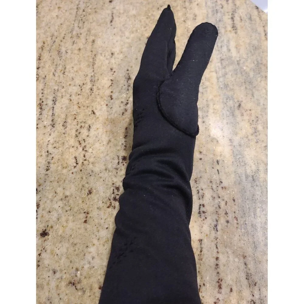 Vintage Size S M 6.5 Black Stretch Nylon Formal 12